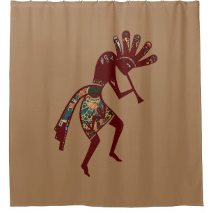 Native Americans Culture - Dancing Kokopelli 3 Shower Curtain