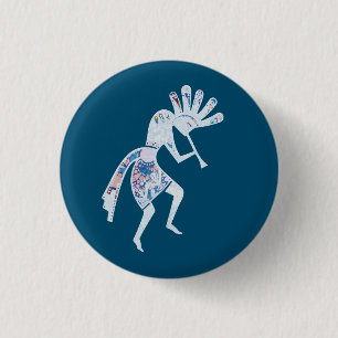 Native Americans Culture - Dancing Kokopelli 4 3 Cm Round Badge