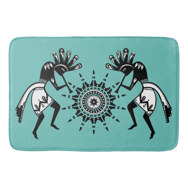 Native Americans Culture - Sun Dancing Kokopelli 1 Bath Mat (Front)