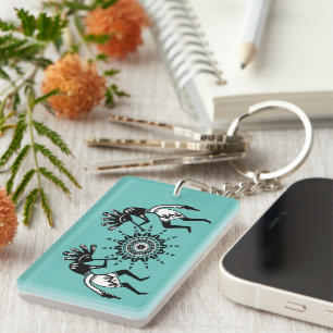 Native Americans Culture - Sun Dancing Kokopelli 1 Key Ring