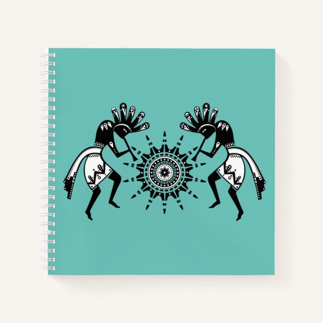 Native Americans Culture - Sun Dancing Kokopelli 1 Notebook (Front)