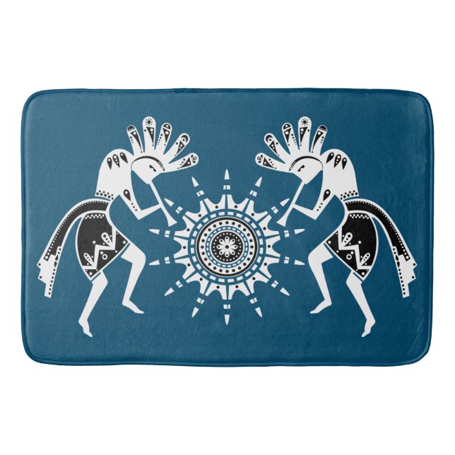 Native Americans Culture - Sun Dancing Kokopelli 2 Bath Mat (Front)