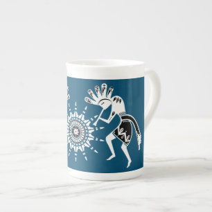 Native Americans Culture - Sun Dancing Kokopelli 2 Bone China Mug