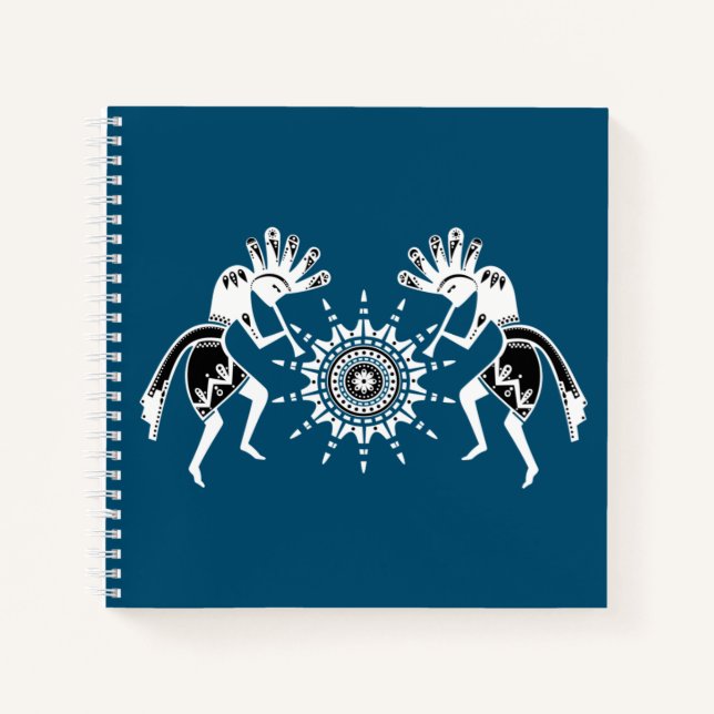 Native Americans Culture - Sun Dancing Kokopelli 2 Notebook (Front)