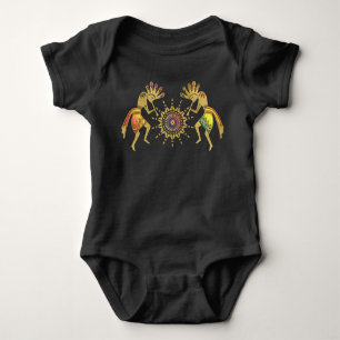 Native Americans Culture - Sun Dancing Kokopelli 3 Baby Bodysuit
