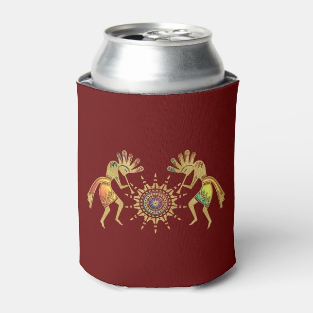 Native Americans Culture - Sun Dancing Kokopelli 3 Can Cooler (Can Front)