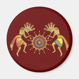 Native Americans Culture - Sun Dancing Kokopelli 3 Magnet