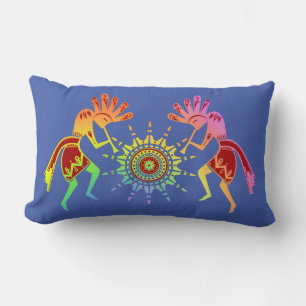 Native Americans Culture - Sun Dancing Kokopelli 4 Lumbar Cushion