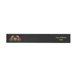 Native Americans Culture - Sun Dancing Kokopelli 4 Wraparound Address Label