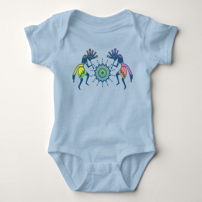 Native Americans Culture - Sun Dancing Kokopelli 5 Baby Bodysuit (Front)