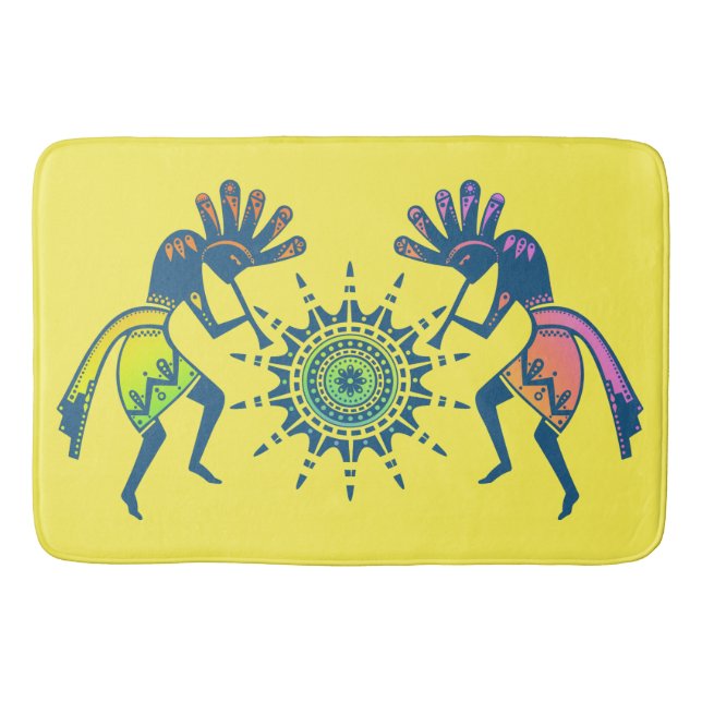 Native Americans Culture - Sun Dancing Kokopelli 5 Bath Mat (Front)