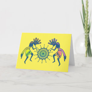 Native Americans Culture - Sun Dancing Kokopelli 5 Card