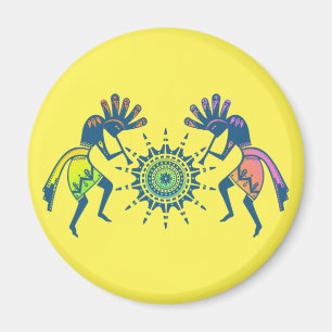 Native Americans Culture - Sun Dancing Kokopelli 5 Magnet