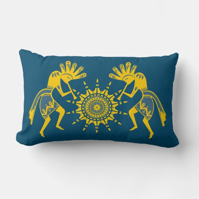 Native Americans Culture - Sun Dancing Kokopelli 6 Lumbar Cushion (Front)