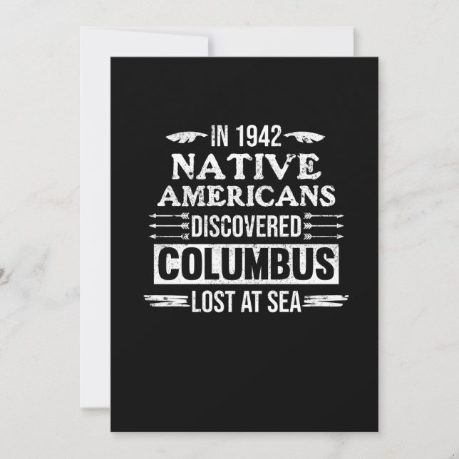 Native Americans Discovered Native American Day Thank You Card (Front)