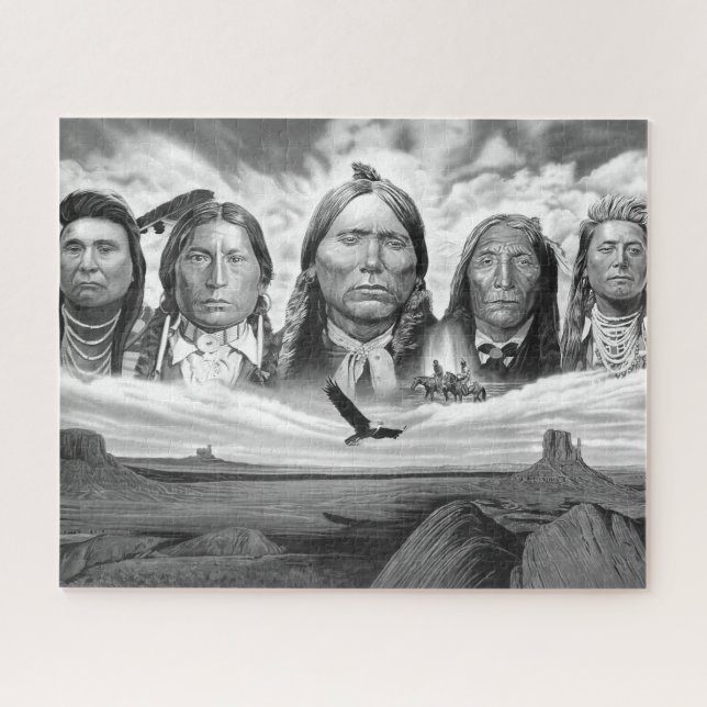 Native Americans Famous Indian Chiefs Horizontal Jigsaw Puzzle (Horizontal)