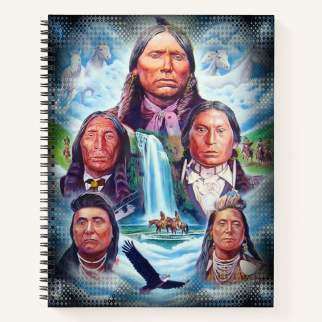 Native Americans Indian Chiefs College Ruled Notebook (Front)
