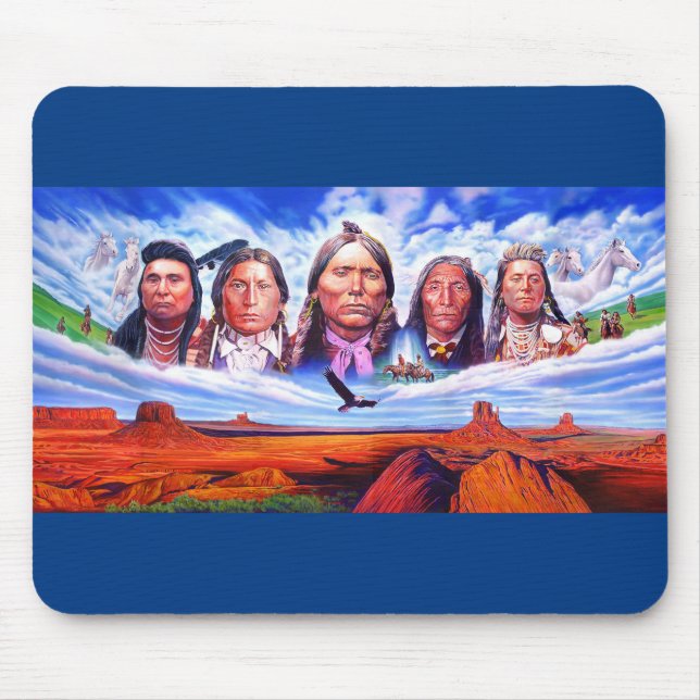 Native Americans Indian Chiefs Customisable Mouse Pad (Front)