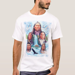 Native Americans Indian Chiefs Mens Basic White T-Shirt