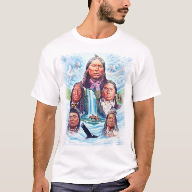 Native Americans Indian Chiefs Mens Basic White T-Shirt (Front)