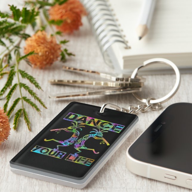 Native Americans Kokopelli - Dance Your Life 2 Key Ring (Front Right)