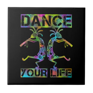 Native Americans Kokopelli - Dance Your Life 2 Tile