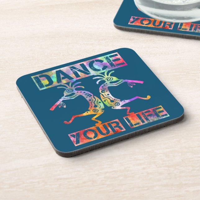 Native Americans Kokopelli - Dance Your Life 3 Coaster (Left Side)
