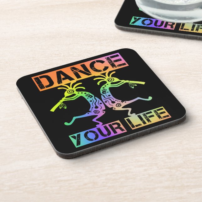 Native Americans Kokopelli - Dance Your Life 4 Coaster (Left Side)