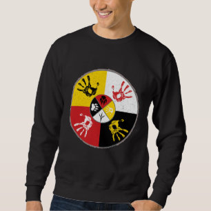 Native Americans Medicine Wheel MMIW Hand Sweatshirt