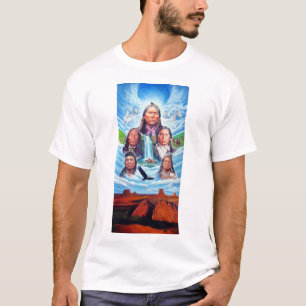 Native Americans Painting Template Mens White T-Shirt