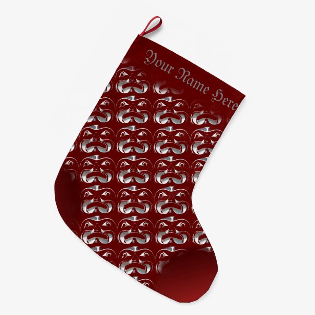 Native Art Christmas Stocking Totem Pole Stocking (Front (Hanging))