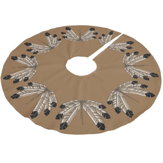 Native Art Christmas Tree Skirt First Nation Decor (Angled)