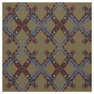 Native Art Fabric Eagle Totem Pole Tribal Fabric