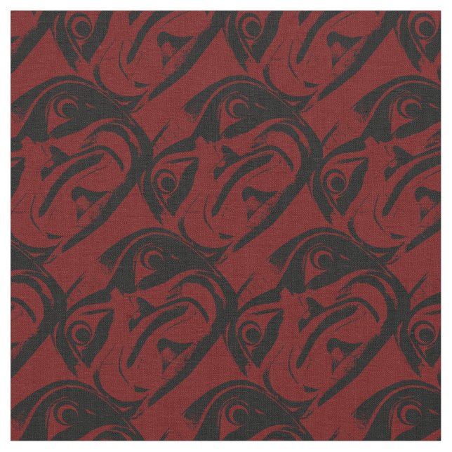 Native Art Fabric Haida First Nations Art Fabric (Close Up)