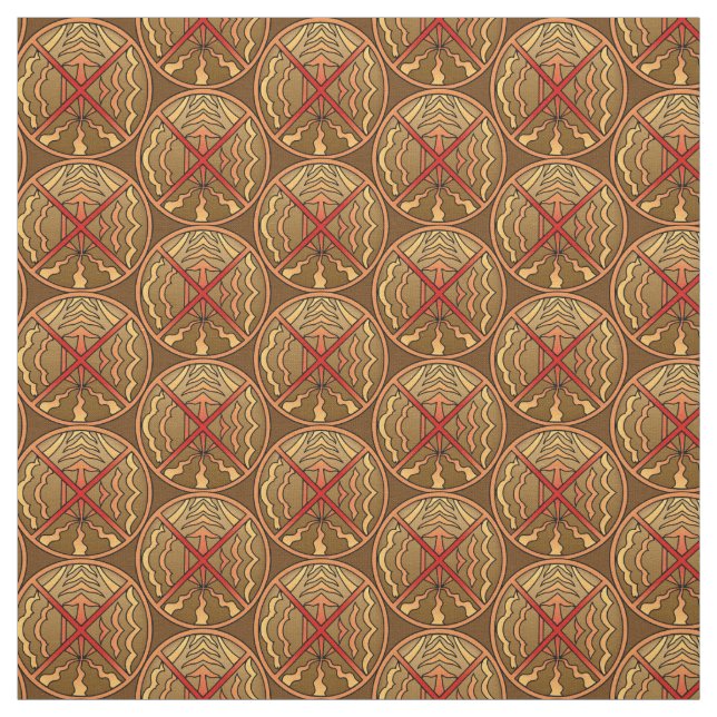 Native Art Fabric Tribal Spiritual Elements Fabric (Swatch)