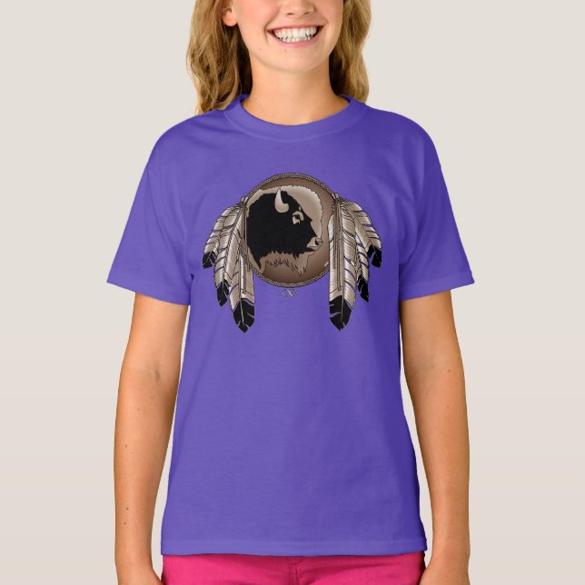 Native Art Kid's T-shirt Organic First Nation Tee (Front)