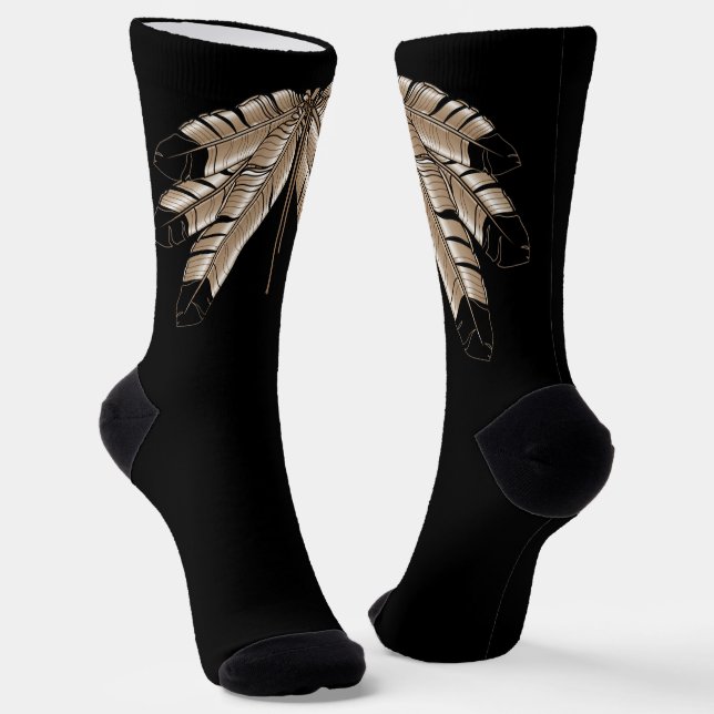 Native Art Socks Eagle Fathers Socks Customized (Angled)