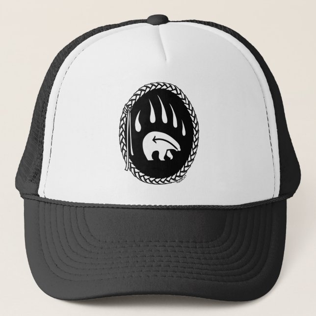 Native Bear Art Caps Hats Tribal Wildlife Art Hat (Front)