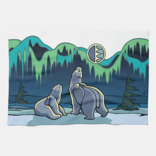Native Bear Art Towel Polar Bear Tea Towel