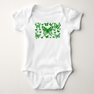 Native Butterfly Dance in Green Baby Bodysuit