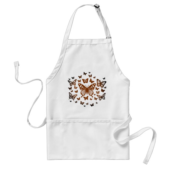 Native Butterfly Dance in Rust Standard Apron (Front)