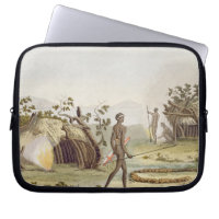 Native cabin, New Holland, plate 64 from 'Le Costu