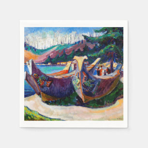 Native Canadian Emily Carr Painting War Canoes Napkin