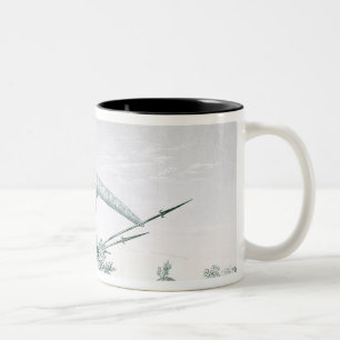 Native carrying a decorated ivory elephant tusk, f Two-Tone coffee mug