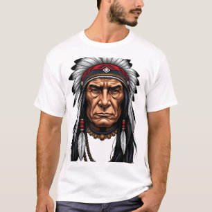 Native Chief Face Illustration Tee