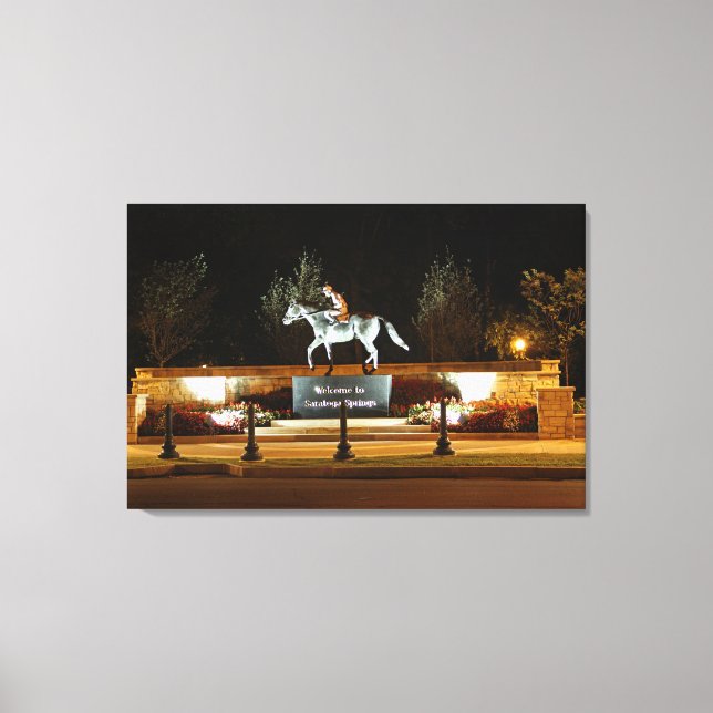 Native Dancer Horse Statue Saratoga Canvas Print (Front)