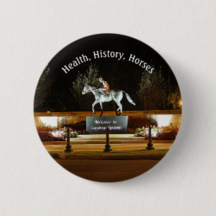 Native Dancer Horse Statue Saratoga Pin Button