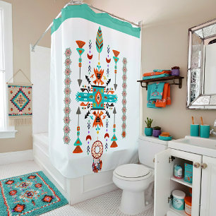 Native design shower curtain