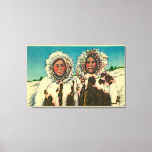 Native Eskimo Girls in AlaskaState Canvas Print