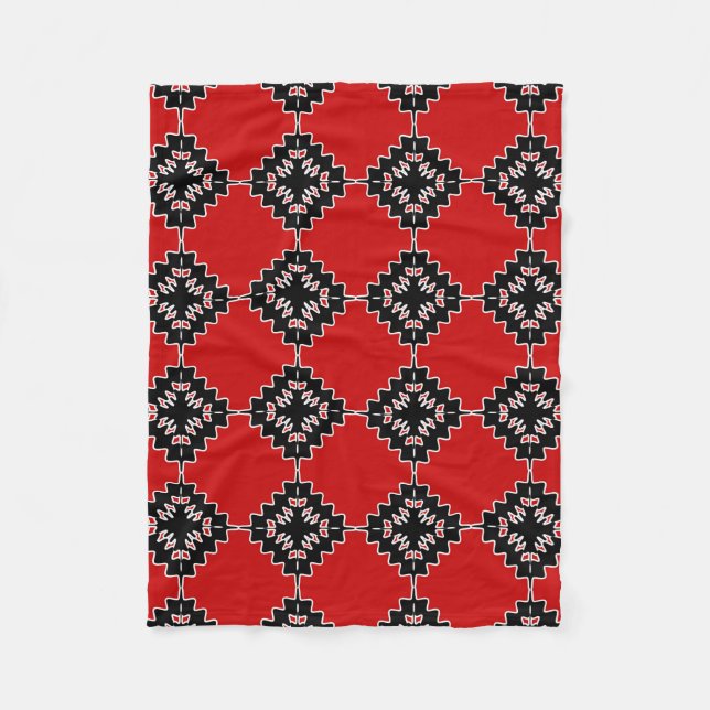 Native ethnic pattern fleece blanket (Front)